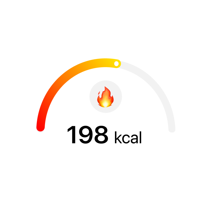 198 kcal burnt gauge